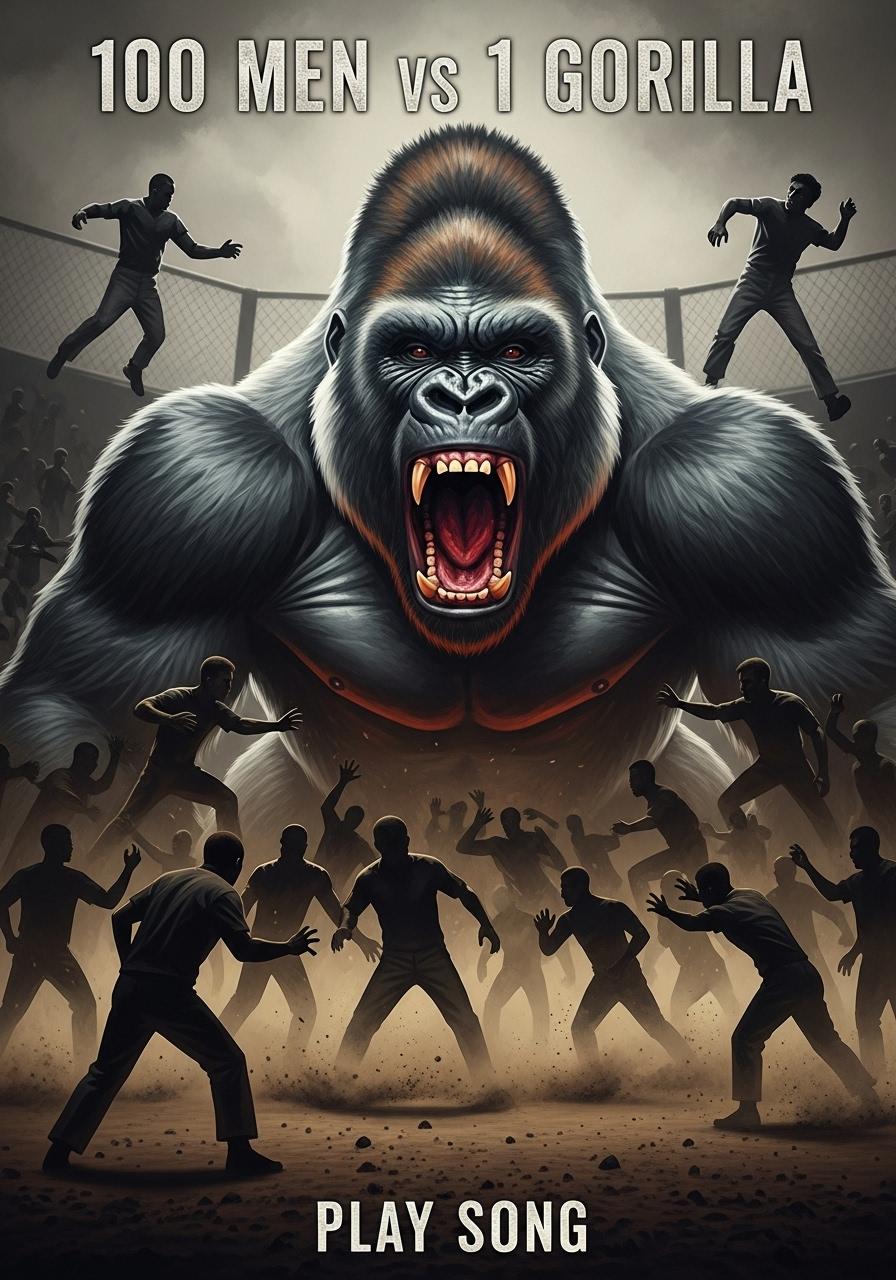 100 Men vs 1 Gorilla